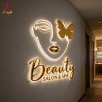 Enseigne Murale 3D Personnalisée en Lettres Dorées de Luxe pour Entreprise, Logo Intérieur, Signalétique Extérieure pour Magasin, Salon, Clinique, Studio
