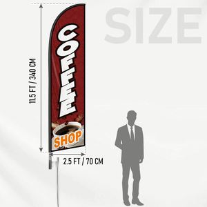 2.5*11.5 FT COFFEE SHOP High Quality Custom Feather <b>Flags</b> Beach <b>Flag</b> for Beach Party and Advertising Promotions - Product Image 2