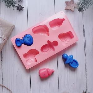 Molde de Silicona Personalizado de 6 Cavidades con Forma de Biberón para Bebés, para Dulces, Pudín, Chocolate, Jabón Hecho a Mano - Product Image 5