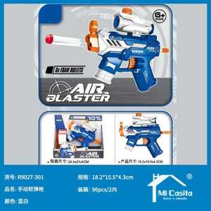 Air Blaster Soft Bullet Gun Blue Gray Manual Launcher With Sight And 6 Bullets For Kids Ages 6 To 13 Years - Product Image 3