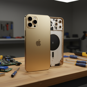 Cover Posteriore Dorata per Apple iPhone 12 Pro Max con Telaio Intermedio - Product Image 3