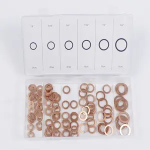 110 Stuks 6 Maten Platte Ring Koperen Wasmachine Assortiment Set