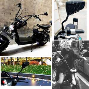 Espejos Retrovisores Laterales con Diseño de Calavera para Motocicleta, Scooter, Ciclomotor y Bicicleta, Tamaño Estándar de 8 mm y 10 mm - Product Image 6