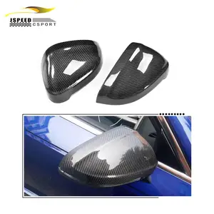 Replacement Carbon Fiber Side Mirror Cover for Audi A4 B9 with Lane Assist