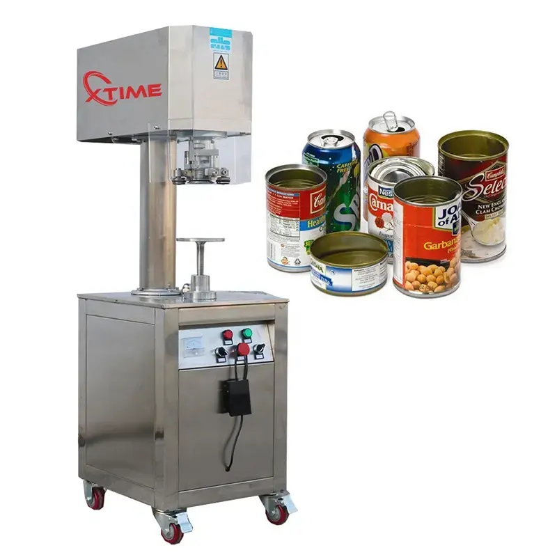 XTIME Semi-Automatic Can Closing Sealing Machine Small Aluminium Beverage Food Tin Can Canning Machine