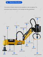 Bras de taraudage à vis rotatifs flexibles M16 M24, machine de taraudage électrique à mandrin Din Jis à écran tactile indien