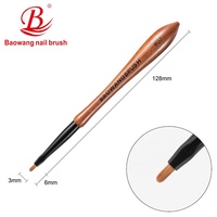 2025 Pinceau d'art de haute qualité avec manche en bois brun et brosse à ongles en nylon PBT par le fabricant de brosses à ongles BW10-4