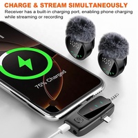 A83 Kabelloses Lavalier-Mikrofon 2,4G ANC Geräuschunterdrückung 20 Meter Übertragungsreichweite für Mobiltelefon Live-Streaming