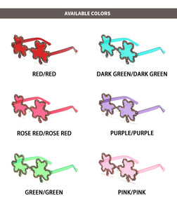 Зеленые очки # GL000018 для костюма клевера с четырьмя листьями для Saint Patricks Day - Rimless St. Patrick's Day Shamrock солнцезащитные очки - Product Image 4