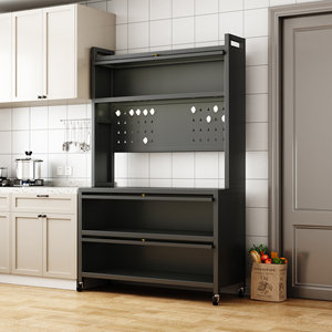 رفوف معدنية على شكل حرف M لخزانة جانبية في المطبخ أو غرفة الطعام، منظم تخزين للأدوات المنزلية ومستلزمات الطعام - Product Image 3