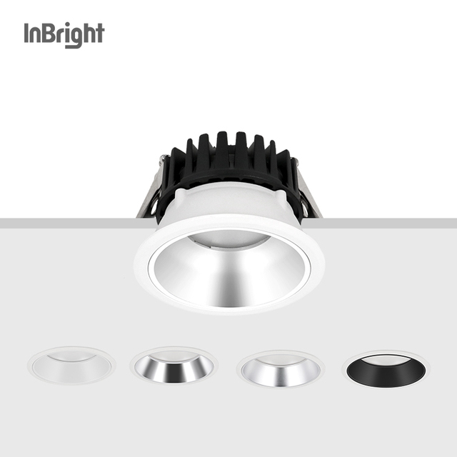 Downlights Recessed Anti-Glare Inner Spot Lights 15W 20W 25W 35W 42W Round Dimmable LED Spotlight