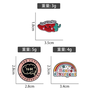 Pins de esmalte de fresa Neurospicy para salud mental, personalizados, exquisitos, para neurotípicos y neurodivergentes, broche, insignia para mochila y solapa, joyería - Product Image 6