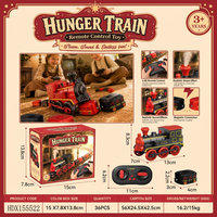 Ferngesteuerter Dampfzug für Kinder 2,4G RC Lokomotive Spielzeug mit Dampfsprühgeräusch und Magnetwagen für Jungen Mädchen Geburtstagsgeschenk