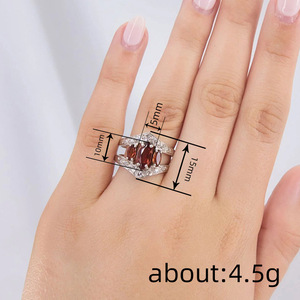 Anello in Argento A166 con Diamante Taglio Marquise Colore G Naturale Gioiello di Fidanzamento per Donna - Product Image 4