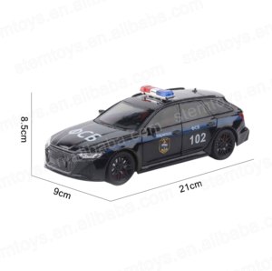 Modellino <span class=keywords><strong>Auto</strong></span> della Polizia Russa <span class=keywords><strong>Rs6</strong></span> in Scala 1:24, Modello in Metallo Pressofuso con Retrocarica, Luci e Suoni per Bambini - Product Image 3