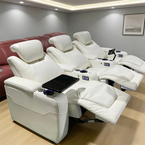 Sillón Reclinable Eléctrico de Cuero Moderno y Lujoso para Sala de Estar, con Tecnología de Gravedad Cero, Ideal para Cine en Casa - Product Image 2