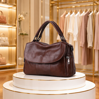 Nouveau sac à bandoulière en cuir véritable pour femme, été, deux poches, fermeture éclair, multi-poches, grande capacité, option bandoulière, style européen-américain