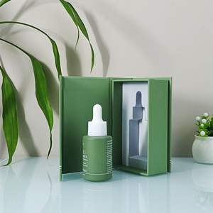 1oz Cosmetic Skin Care Essential Oil Bottle Packaging Frosted Glass Flat Shoulder 30ml Matte Green Serum Dropper Bottle Glass - Product Image 6