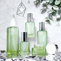 Set Botol Kosmetik Kaca Custom High-End 120ml 100ml 50ml 30ml Botol Pompa Essence Lotion Serum 50g 30g Jar Krim Kulit Persegi