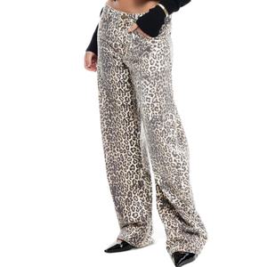 Jeans Boyfriend Estilo Urbano 2024 para Mujer, Pantalones de Cintura Alta y Pierna Ancha, Pantalones Casuales para Dama, Jeans Holgados con Estampado de Leopardo para Mujer - Product Image 2