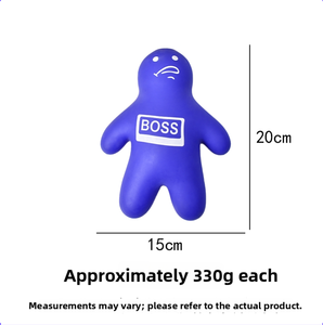 Divertido y Relajante Juguete Antiestrés de Goma Suave TPR con Forma de Personaje Boss Azul Extra Grande, Pelota para Apretar de TPR - Product Image 6
