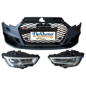 Prêt à installer et à utiliser, pour <span class=keywords><strong>Audi</strong></span> A3, <span class=keywords><strong>S3</strong></span>, kit de lèvre avant RS3, pare-chocs, phares LED et calandre. Produit très vendu à bas <span class=keywords><strong>prix</strong></span>. - Product Image 3