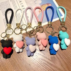 Wholesale Love Bear PVC Keychain Cute Bear 3D Resin Cartoon Keychain <b>Bag</b> Charm Couple <b>Gift</b> Animal Bear Keychain - Product Image 3