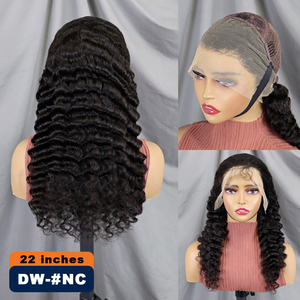 Perruques 200% Cheveux Humains 14-30 Pouces Noir Naturel Ondulé Profond Perruques Lace Front 13x4 Perruque Frontale Transparente en Dentelle - Product Image 5