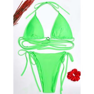 Ensemble de bikini glamour personnalisé pour femmes, maillot de bain sexy 2 pièces ajustable avec soutien-gorge push-up, motif imprimé léopard et lettres - Product Image 1