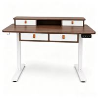 Bureau électrique réglable en hauteur avec 4 tiroirs, motorisé, moderne, poste de travail informatique, capacité de charge de 80 kg, bureau