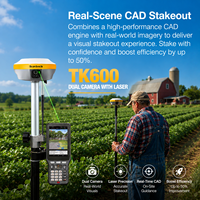 Système RTK GPS Laser Haute Précision TopTech TK600 avec Repérage Laser + Visuel, Kit GNSS RTK Robuste (Base et Rover) pour Équipement de Topographie
