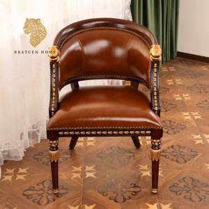 Divano in pelle americana sedia <span class=keywords><strong>classica</strong></span> moderna sedia in legno per casa e ufficio poltrone <span class=keywords><strong>da</strong></span> pranzo <span class=keywords><strong>camera</strong></span> <span class=keywords><strong>da</strong></span> letto Hotel o Villa mobili - Product Image 6