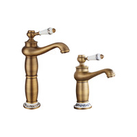 Robinet de lavabo mural en cuivre GEASAM, finition antique, monocommande, cartouche céramique, pour distributeur