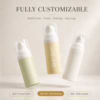 Flacon pompe sans air personnalisé en PP, 30 ml-100 ml, couleur ambre blanche, emballage cosmétique pour sérum, lotion, crème solaire