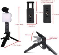 Kit vidéo pour smartphone pour débutants en vlog, AY-49, lumière LED, microphone, trépied, mains libres, blog, YouTube, caméra, kit de vlogging de voyage