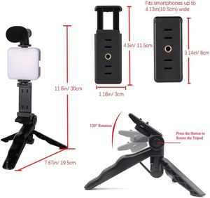 Kit de Video para Smartphone para Principiantes en Vlogs, AY-49, Luz LED, Micrófono, Trípode, Manos Libres, Blog, Youtube, Cámara, Viajes - Product Image 6