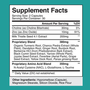 肝臓健康サポート二重強度抗酸化サポートデトックス栄養補助食品60カプセルミルクアザミカプセル - Product Image 2