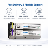 Transceivers optiques SFP 1.25G BIDI à fibre optique, fibre unique 1490nm/1550nm 200km LC DDM SMF