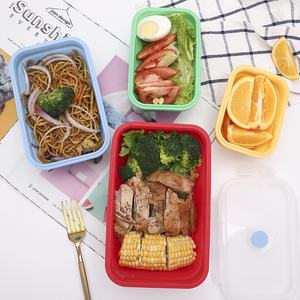 ชุดกล่องอาหารกลางวันซิลิโคนพร้อมฝาปิดสำหรับเด็กปลอดภัยภาชนะเก็บอาหารกล่องอาหารกลางวันแบบไม่ติดแน่นออกแบบได้ตามที่ต้องการ - Product Image 4