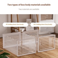Boîte à chaussures en plastique transparent modulaire empilable, organisateur de chaussures durable pour baskets, chaussures décontractées, pour salon, chambre à coucher