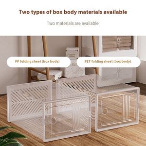 صندوق أحذية بلاستيكي شفاف قابل للتكديس، منظم أحذية متين للأحذية الرياضية والأحذية العادية، مناسب لغرفة المعيشة وغرفة النوم - Product Image 5