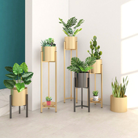 Macetas Circulares de Metal de Lujo, Estilo Nórdico Moderno, para Interiores, Soporte para Plantas, Macetas para Flores, para Sala de Estar, Balcón, Decoración Verde