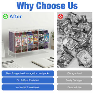 Boîtes de rangement pour boosters de cartes Pokémon en acrylique à grande capacité, résistantes à la poussière et aux UV, avec 6 emplacements et couvercle ouvrant - Product Image 2