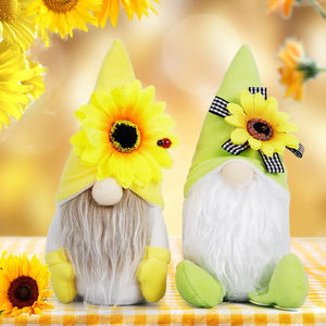 Mùa hè Gnome Set Hướng Dương Bọ Rùa điểm nhấn màu vàng màu xanh lá cây sang trọng gnomes mùa xuân mùa hè trang trí cho nhà Tabletop Quà Tặng - Product Image 2