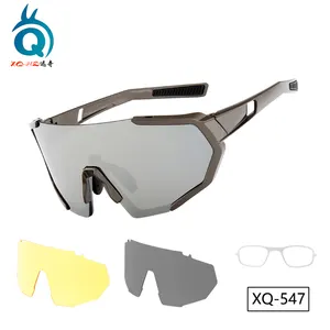 2020 High Quality Oversize Custom Logo Outdoor Sports Sunglasses Set With 3 Lens