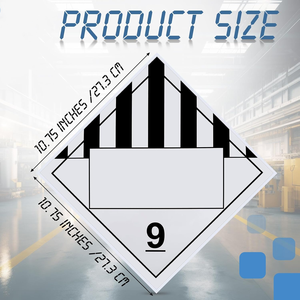 Panneau pour marchandises dangereuses diverses de classe 9 - 10,75"x10,75" en vinyle auto-adhésif amovible, vierge, avec numéro UN - Product Image 2