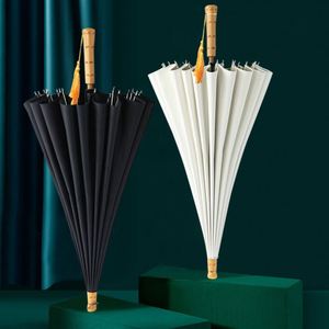Parapluies manuels personnalisés avec logo, fabriqués en Chine, grande taille 24K, manche droit en bois, imperméables, cadeaux d'affaires pour l'extérieur - Product Image 2