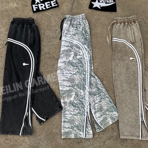 Pantalones Deportivos Acampanados Vintage con Lavado Ácido para Hombre, Estilo Urbano Casual con Rayas, Fabricantes Personalizados - Product Image 2