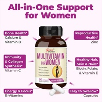 Complément multivitaminé pour femmes, énergie, humeur, cheveux, peau, ongles, 60 capsules multivitaminées quotidiennes pour adultes