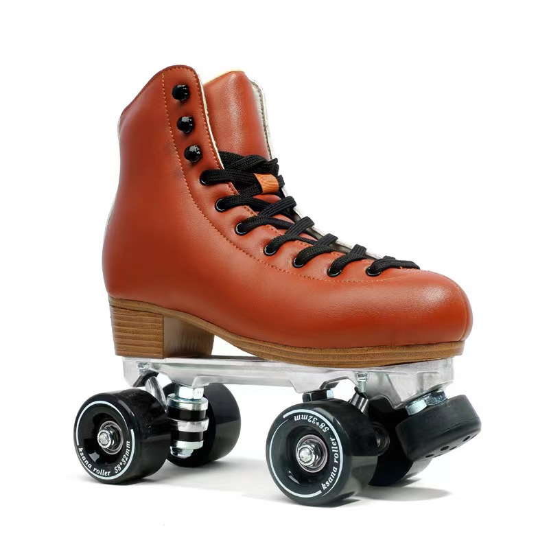 Piscando rolo luminoso noite luz estilo 4 rodas profissional liga de alumínio chassis Quad Roller Skate para a mulher e